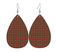 Pendientes De Piel Tartán De La Familia Del Clan Macpherson Decoración De Ropa Aretes De Cuero Con Forma De Lágrima Para Mujer Para Vacaciones Vida Cotidiana