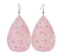 Pendientes De Piel Terrazo De Mármol Rosa Y Dorado Ligero Pendientes En Forma De Lágrima Lujo Aretes De Cuero Con Forma Para Bodas Viajes Vida Cotidiana