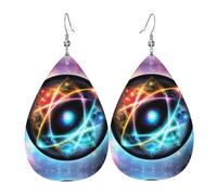 Pendientes De Piel Universo Maravilloso Impreso Aretes De Cuero Con Forma De Lágrima Textura Ligera De Lujo Para Decoración De Ropa Para Mujeres Y Niñas