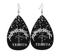 Pendientes De Piel Yeshua Jesús Cristianismo Decoración De Ropa Pendientes De Cuero En Forma De Lágrima Para Mujer Para Decoración De Ropa Para Mujeres Y Niñas