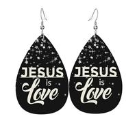Pendientes De Piel Yeshua Jesús Cristianismo Para Mujer Pendientes De Cuero En Forma De Lágrima Textura Ligera De Lujo Para Adecuados Para Fiestas Vida Cotidiana