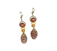 Pendientes de piña de Navidad, estilo vintage, mini conos de pino de bellota, aretes para decoración de invierno y Acción de Gracias