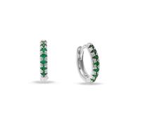 Pendientes de plata 925 a presión con circonitas 5A, círculos alrededor del lóbulo, fabricados en Italia, 10 mm, Plata, Sin piedra preciosa