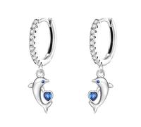 Pendientes de plata 925 con diseño de océano para mujer, diseño de delfín, estrella de mar, concha de tortuga marina, joyería delicada hecha a mano, talla única, Ágata