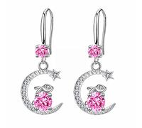 Pendientes de plata 925 gotas de circonita con personalidad, temperamento con incrustaciones, pendientes finos minimalistas con diamantes, pendientes de conejo, pendientes completos para aldaba de