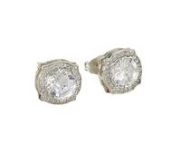 Pendientes de plata auténtica para adolescentes, pendientes de aro de plata de ley con circonitas, talla única, Cobre, Sin piedra preciosa