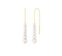 Pendientes de plata de ley 925, aretes de oro para cartílago, borla larga con perlas para las orejas, joyería para mujer, 90MM, Sin piedra preciosa