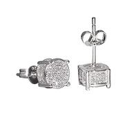 Pendientes de plata de ley 925 con circonitas cúbicas, para boda, compromiso, joyería, talla única, Aleación ambiental, Sin piedra preciosa