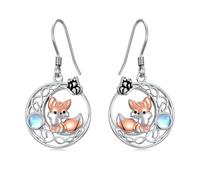 Pendientes de plata de ley 925 con diseño de mariposa, gato, zorro, conejo, tigre, oso, panda, pingüino, joyería para mujer, Plata de ley, Sin piedra preciosa