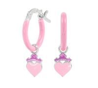Disney Pendientes de Plata de Ley 925 Princesa y Corazón Morado Talla Única Sin Piedra Preciosa