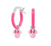 Pendientes de plata de ley 925 con esmalte rosa de Minnie Mouse, talla única, Plata de ley, Sin piedra preciosa