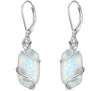 Pendientes de plata de ley 925 de corte ovalado, ópalo de fuego natural, diseño de rosas, hechos a mano, joyería fina, regalos de cumpleaños para ella