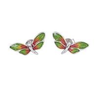 Pendientes de plata de ley 925 esmaltados con libélula para mujer, estilo chino creativo, vintage