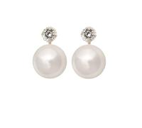 Pendientes de Plata de ley 925 Japonesa Perla blanca 12 mm con cierre omega ideales para mujeres que adoran las joyas clásicas