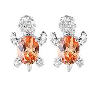 Pendientes de plata de ley 925 para mujer, diseño bohemio de ópalo y estrella de mar, aretes de tortuga de mar, bonitos aretes de cristal de zafiro de tortuga marina, joyería de playa de verano, talla