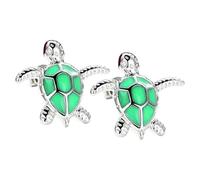 Pendientes de plata de ley 925 para mujer, diseño bohemio de ópalo y estrella de mar, aretes de tortuga de mar, bonitos aretes de cristal de zafiro de tortuga marina, joyería de playa de verano, talla