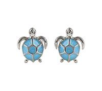 Pendientes de plata de ley 925 para mujer, diseño bohemio de ópalo y estrella de mar, aretes de tortuga de mar, bonitos aretes de cristal de zafiro de tortuga marina, joyería de playa de verano, talla
