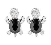 Pendientes de plata de ley 925 para mujer, diseño bohemio de ópalo y estrella de mar, aretes de tortuga de mar, bonitos aretes de cristal de zafiro de tortuga marina, joyería de playa de verano, talla