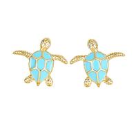 Pendientes de plata de ley 925 para mujer, diseño bohemio de ópalo y estrella de mar, aretes de tortuga de mar, bonitos aretes de cristal de zafiro de tortuga marina, joyería de playa de verano, talla