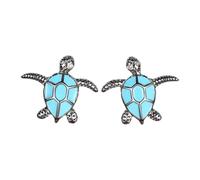 Pendientes de plata de ley 925 para mujer, diseño bohemio de ópalo y estrella de mar, aretes de tortuga de mar, bonitos aretes de cristal de zafiro de tortuga marina, joyería de playa de verano, talla