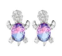 Pendientes de plata de ley 925 para mujer, diseño bohemio de ópalo y estrella de mar, aretes de tortuga de mar, bonitos aretes de cristal de zafiro de tortuga marina, joyería de playa de verano, talla
