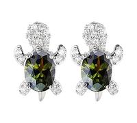 Pendientes de plata de ley 925 para mujer, diseño bohemio de ópalo y estrella de mar, aretes de tortuga de mar, bonitos aretes de cristal de zafiro de tortuga marina, joyería de playa de verano, talla