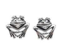 Pendientes de plata de ley 925 para mujer, diseño de sapo, rana, creativo, estilo chino vintage