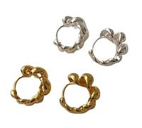 Pendientes de plata de ley 925 para mujer, pendientes de oro trenzados, joyería para prevención de alergias, accesorios de fiesta., talla única, Ágata