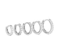 Pendientes de plata de ley 925 para mujer, redondos, microincrustaciones, aros de circonita y diamante, joyería Brincos 6, 7, 8, 9 mm, talla única, Ágata