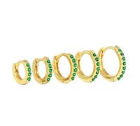 Pendientes de plata de ley 925 para mujer, redondos, microincrustaciones, aros de circonita y diamante, joyería Brincos 6, 7, 8, 9 mm, talla única, Ágata