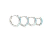 Pendientes de plata de ley 925 para mujer, redondos, microincrustaciones, aros de circonita y diamante, joyería Brincos 6, 7, 8, 9 mm, talla única, Ágata