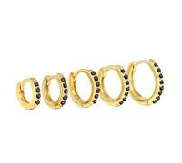 Pendientes de plata de ley 925 para mujer, redondos, microincrustaciones, aros de circonita y diamante, joyería Brincos 6, 7, 8, 9 mm, talla única, Ágata