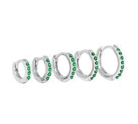 Pendientes de plata de ley 925 para mujer, redondos, microincrustaciones, aros de circonita y diamante, joyería Brincos 6, 7, 8, 9 mm, talla única, Ágata