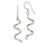 Pendientes de plata de ley 925 pulida, con gancho de pastor, 45 x 8 mm de ancho, para mujer