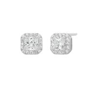 Pendientes de plata de ley con circonita cuadrada galvanizada, personalidad europea y americana, Metal