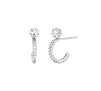 Pendientes de plata de ley con circonita de cinco puntas para mujer europea y americana, Metal