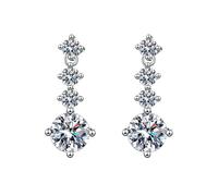 Pendientes de plata de ley con corona de diamantes de musgo para mujer, Metal