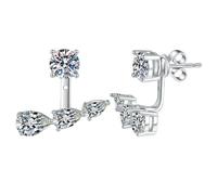 Pendientes de plata de ley con corona de piedra Mosan con personalidad para mujer, Metal