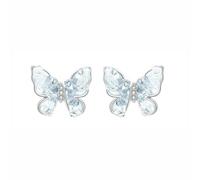Pendientes de plata de ley con diseño de mariposa de isla de hielo con personalidad creativa (con tapones de goma)