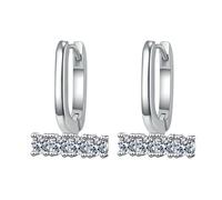 Pendientes de plata de ley con forma de U y piedra de Mosan, joyería personalizada para mujer europea y americana, 80 puntos, piedra de Mosan