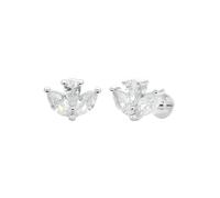 Pendientes de plata de ley con incrustaciones de circonio, joyería de galvanoplastia para mujer europea y americana, Metal