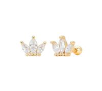 Pendientes de plata de ley con incrustaciones de circonio y corona de galvanoplastia, accesorios de diseño, Metal