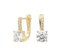 Pendientes de plata de ley con incrustaciones de circonita en forma de U, joyería simple europea y americana., Metal