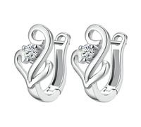 Pendientes de plata de ley con múltiples anillos con diamantes y accesorios creativos personalizados y versátiles, plata de ley 925