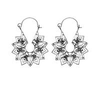 Pendientes De Plata Mujer Drop Boho Pendientes Esmalte Joyería Étnica Mujer (Silver, One Size)