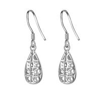 Pendientes de plata para mujer, cristal de plata, para mujer, grandes circonitas cúbicas, pendientes largos, talla única, Siron, Sin piedra preciosa