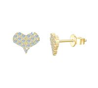 Pendientes de plata pura con piedra de Mosan llenos de amor para mujer, Metal