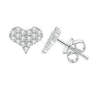 Pendientes de plata pura con piedra de Mosan llenos de amor para mujer, Metal