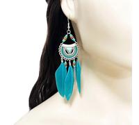 Pendientes de plumas con delicados ideales para conciertos festivales y atuendos de ocio. Pendientes de plumas hechos a mano, talla única, como se describe