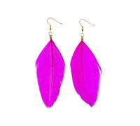 Pendientes de plumas Miniblings Rs Bird Feathers Fly Boho Hippie Birds Rosa, 90mm, No conocido